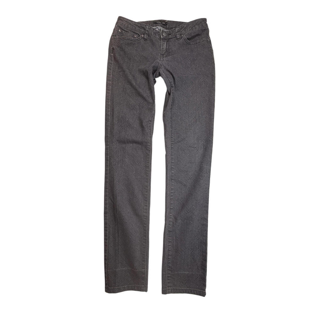 Prana Kara Jeans Womens 4/27 Gray Herringbone Textured Slim‎ Straight Leg Denim